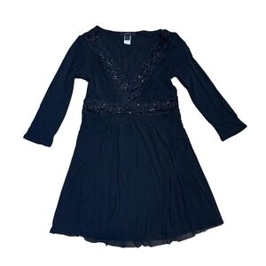 VTG Y2K Express SM Mini Dress Black Sheer Lace Whimsigoth‎ Witchy